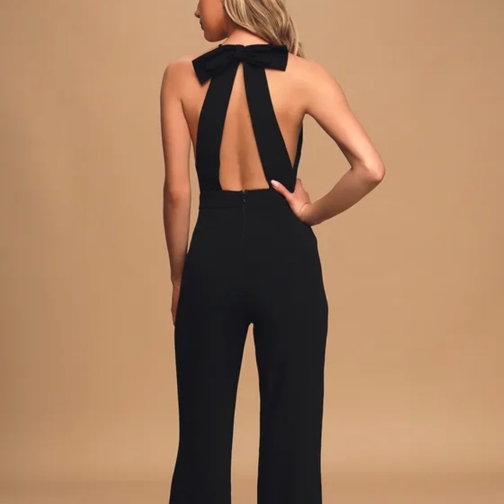 Isn’t She Lovely Bow Open Back Lulu’s Jumpsuit